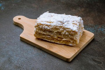 Napoleon dessert on plate