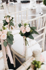 Pink flowers, elegant floral wedding decoration