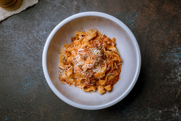 Pasta fettucine Bolognese