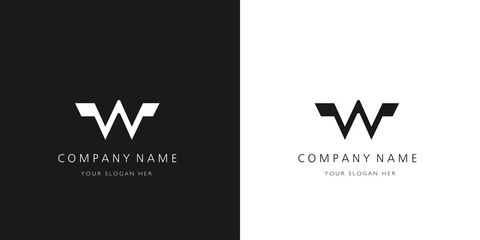 w logo letter design	
