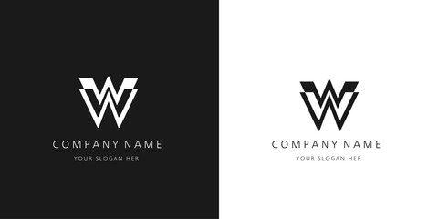 w logo letter design	