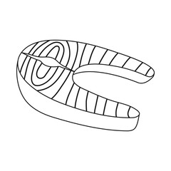 Isolated object of food and sea icon. Collection of food and healthy stock vector illustration.