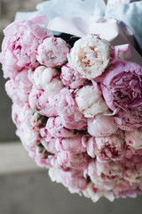 Adorable wedding bouquet with pink roses