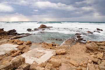 Waves Crashing on Rocks