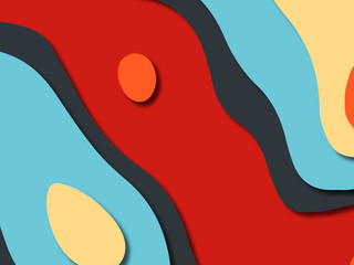 3D abstract background with paper cut shapes.Abstract paper carve template background,for book cover.Paper cut background. Abstract realistic paper decoration for design