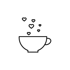 cup with heart bubbles icon. Element of Valentine's Day icon for mobile concept and web apps. Detailed cup with heart bubbles icon can be used for web and mobile