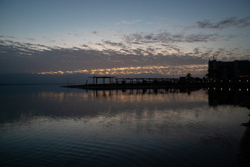 sunset over the lake