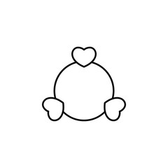 heart meeting icon. Element of Valentine's Day icon for mobile concept and web apps. Detailed heart meeting icon can be used for web and mobile