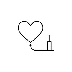 heart  balloon pump icon. Element of Valentine's Day icon for mobile concept and web apps. Detailed heart  balloon pump icon can be used for web and mobile