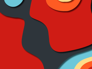 3D abstract background with paper cut shapes.Abstract paper carve template background,for book cover.Paper cut background. Abstract realistic paper decoration for design