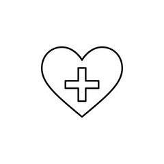medical heart with cross icon. Element of Valentine's Day icon for mobile concept and web apps. Detailed medical heart with cross icon can be used for web and mobile