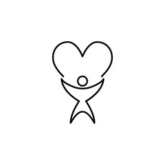 heart with human icon. Element of Valentine's Day icon for mobile concept and web apps. Detailed heart with human icon can be used for web and mobile