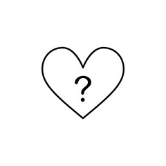 heart with question icon. Element of Valentine's Day icon for mobile concept and web apps. Detailed heart with question icon can be used for web and mobile