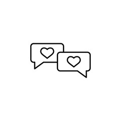love to chat heart  icon. Element of Valentine's Day icon for mobile concept and web apps. Detailed love to chat heart  icon can be used for web and mobile