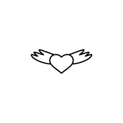 heart  with wings icon. Element of Valentine's Day icon for mobile concept and web apps. Detailed heart  with wings icon can be used for web and mobile