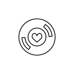 vinyl record with heart  icon. Element of Valentine's Day icon for mobile concept and web apps. Detailed vinyl record with heart  icon can be used for web and mobile