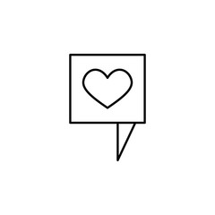 heart notification speech bubble icon. Element of Valentine's Day icon for mobile concept and web app. Detailed heart notification speech bubble icon can be used for web and mobile