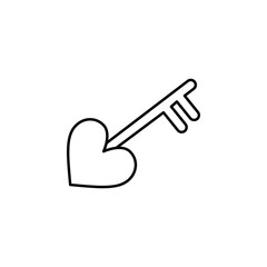 key with heart  icon. Element of Valentine's Day icon for mobile concept and web apps. Detailed key with heart  icon can be used for web and mobile