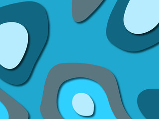 Paper art cartoon abstract waves. Paper carve background. Modern origami design template.Paper cut background. Abstract realistic paper decoration for design textured