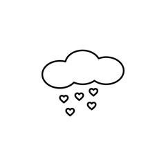heart rain, snow, cloud icon. Element of Valentine's Day icon for mobile concept and web apps. Detailed heart rain, snow, cloud icon can be used for web and mobile