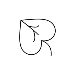 heart shaped leaf icon. Element of Valentine's Day icon for mobile concept and web apps. Detailed heart shaped leaf icon can be used for web and mobile