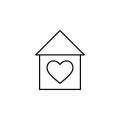 house with heart  icon. Element of Valentine's Day icon for mobile concept and web apps. Detailed house with heart  icon can be used for web and mobile
