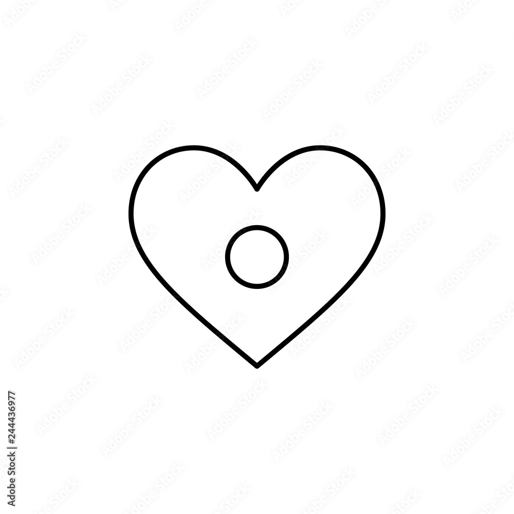 Poster heart record button icon. element of valentine's day icon for mobile concept and web apps. detailed 