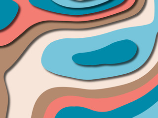 3D abstract background with paper cut shapes.Abstract paper carve template background,for book cover.Paper cut background. Abstract realistic paper decoration for design