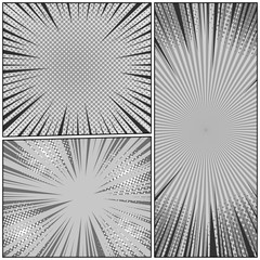 Comic book page monochrome composition