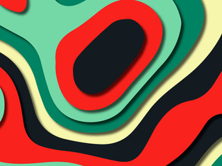 3D abstract background with paper cut shapes.Abstract paper carve template background,for book cover.Paper cut background. Abstract realistic paper decoration for design