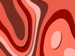 Paper art cartoon abstract waves. Paper carve background. Modern origami design template.Paper cut background. Abstract realistic paper decoration for design textured