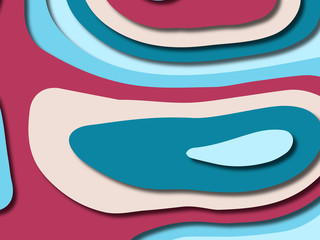 3D abstract background with paper cut shapes.Abstract paper carve template background,for book cover.Paper cut background. Abstract realistic paper decoration for design