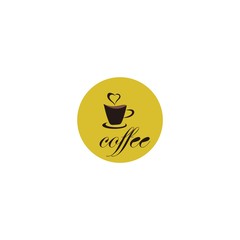 coffee logo design in the circle vector