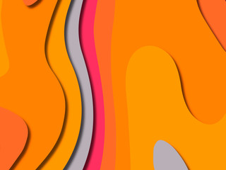 3D abstract background with paper cut shapes.Abstract paper carve template background,for book cover.Paper cut background. Abstract realistic paper decoration for design