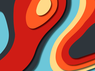 3D abstract background with paper cut shapes.Abstract paper carve template background,for book cover.Paper cut background. Abstract realistic paper decoration for design