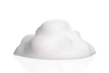 White foam bubbles texture isolated on white