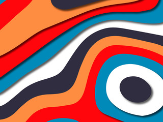 Fototapeta premium Paper art cartoon abstract waves. Paper carve background. Modern origami design template.Paper cut background. Abstract realistic paper decoration for design textured