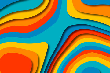 Obraz premium Paper art cartoon abstract waves. Paper carve background. Modern origami design template.Paper cut background. Abstract realistic paper decoration for design textured