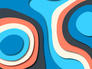 Obraz premium Paper art cartoon abstract waves. Paper carve background. Modern origami design template.Paper cut background. Abstract realistic paper decoration for design textured