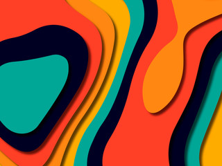 3D abstract background with paper cut shapes.Abstract paper carve template background,for book cover.Paper cut background. Abstract realistic paper decoration for design