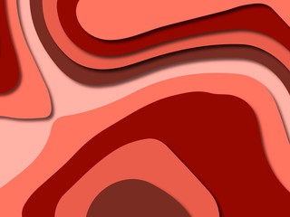 Paper art cartoon abstract waves. Paper carve background. Modern origami design template.Paper cut background. Abstract realistic paper decoration for design textured