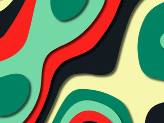Fototapeta premium 3D abstract background with paper cut shapes.Abstract paper carve template background,for book cover.Paper cut background. Abstract realistic paper decoration for design