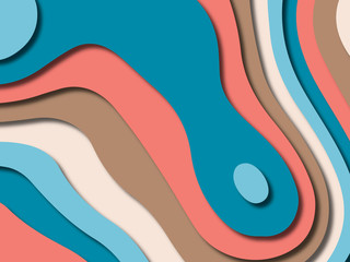 3D abstract background with paper cut shapes.Abstract paper carve template background,for book cover.Paper cut background. Abstract realistic paper decoration for design