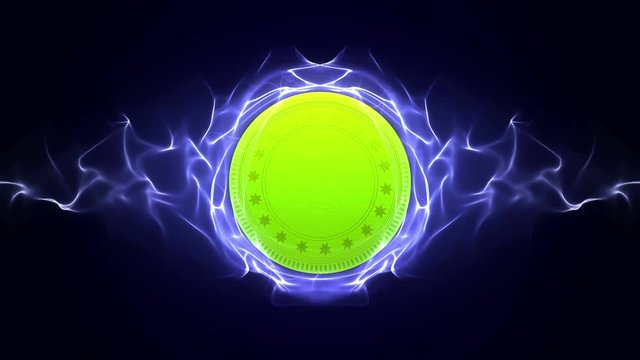 Gold Coin in Particle Animation, Business Concept, Background, Rendering, Loop, 4k
