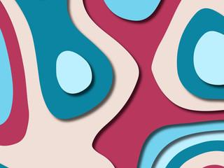 3D abstract background with paper cut shapes.Abstract paper carve template background,for book cover.Paper cut background. Abstract realistic paper decoration for design