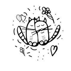 Happy Valentines Day card. Vector illustration.