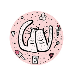 Happy Valentines Day card. Vector illustration.