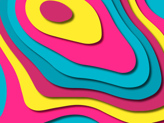 3D abstract background with paper cut shapes.Abstract paper carve template background,for book cover.Paper cut background. Abstract realistic paper decoration for design