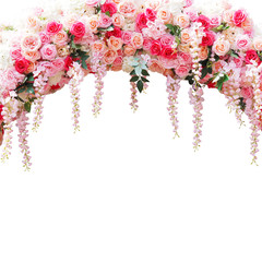 Pink roses bouquet in arch composition