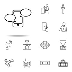 messages in your phone icon. Media, Press icons universal set for web and mobile